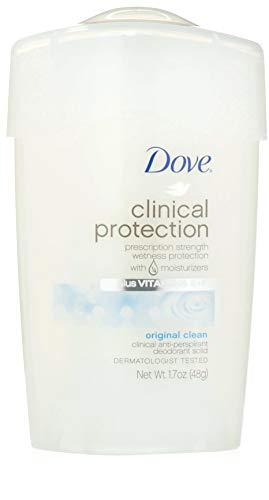 Dove Clinical Protection Antiperspirant/Deodorant, Original Clean, Stick, 1.7 Ounce (Pack of 2)