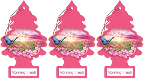 LITTLE TREES Car Air Freshener | Hanging Paper Tree for Home or Car | Morning Fresh | 3 Pack