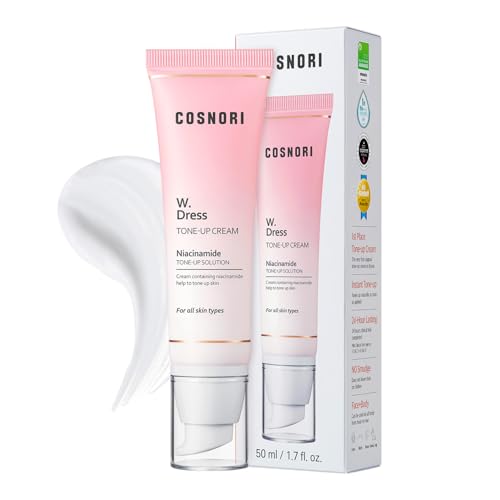 COSNORI W. Dress Tone-up Cream -Quick Skin Tone Balancer ? Evens Out Complexion - No Makeup Natural Look - Long-Lasting Hydrating & Sebum Control Face and Body ? Vegan, No Animal Tested ? 1.7 fl. oz.