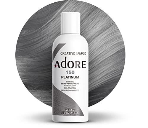 Adore Semi Permanent Hair Color - Vegan and Cruelty-Free Silver Hair Dye - 4 Fl Oz - 150 Platinum (Pack of 1)