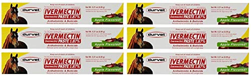 Durvet 6 Pack of Ivermectin Paste, 0.21 Ounces each, Apple Flavored Horse Wormer