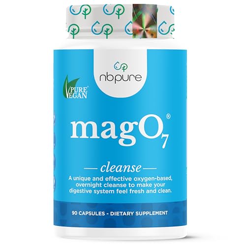 nbpure MagO7 - Natural Colon Cleanse & Detox | Occasional Constipation Relief, Stool Softening, & Bloating Support for Men & Women | Ozonated Magnesium Oxide, 90 Capsules