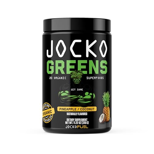 Jocko Fuel Daily Greens Powder - Premium Organic Greens Superfood Powder for Gut Health, Digestion, Bloating, Immune Support with Spirulina, Chlorella, Digestive Enzymes, & Probiotics - 30 Servings