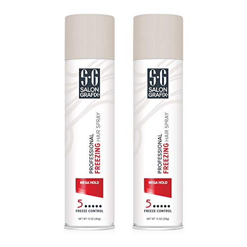 Salon Grafix Hairspray Freezing Mega Hold 10 Ounce (295ml) (2 Pack)