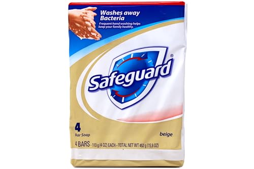 Safeguard Antibacterial Hand Bar Soap 4 Oz, 4 Bars Each, Pack of 8, (32 Total Bars)