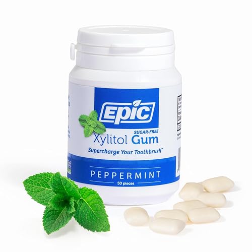 Epic Gum - Aspartame Free 100% Xylitol - Chewing Gum Sugar Free Gum - Peppermint Flavored, 50 Pieces (Pack of 1)