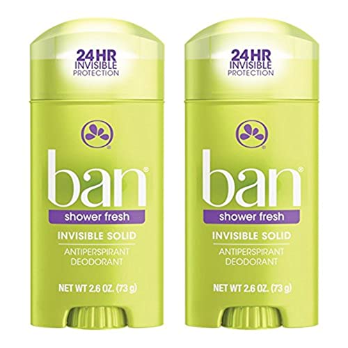 Ban Deodorant 2.6 Ounce Invisible Solid Shower Fresh (76ml) (2 Pack)