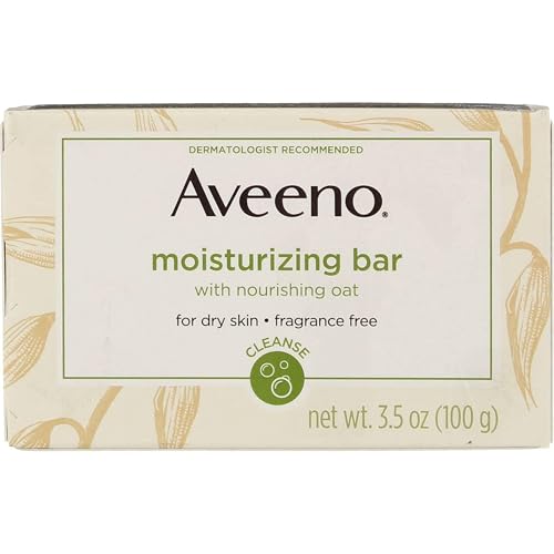 Aveeno Gentle Moisturizing Bar Facial Cleanser with Nourishing Oat for Dry Skin, Fragrance-free, Dye-Free, & Soap-Free, 3.5 oz (Pack of 6)