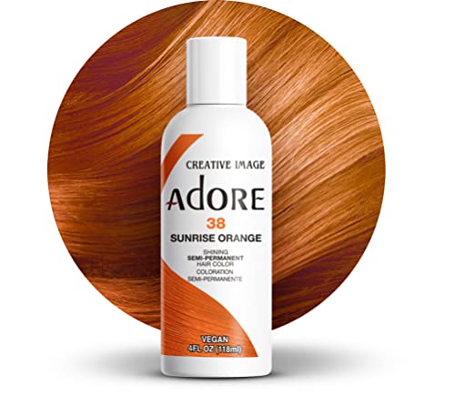 Adore Semi Permanent Hair Color - Vegan and Cruelty-Free Orange Hair Dye - 4 Fl Oz - 038 Sunsine Orange (Pack of 1)