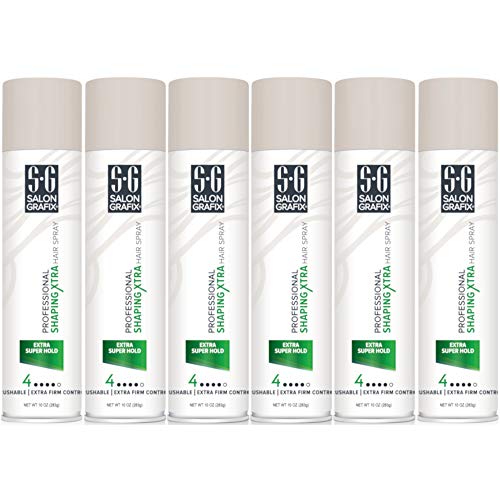 Salon Grafix Profession Shaping Hairspray, Extra Super Hold 4, 10 Oz (Pack of 6)