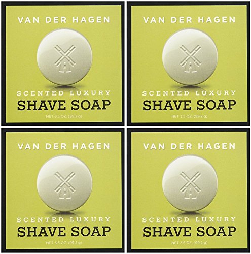 Van Der Hagen Men's Luxury Scented Shave Soap, 3.5 Ounce (Pack of 4)