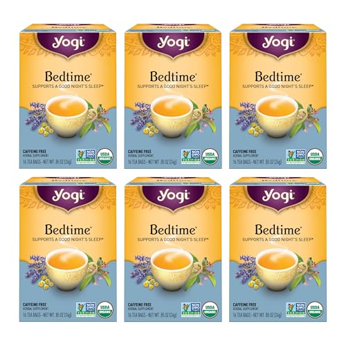 Yogi Tea - Bedtime (6 Pack) - Supports a Good Night?s Sleep - Tea with Passionflower, Chamomile, Valerian Root, and Lavender - 96 Organic Herbal Tea Bags