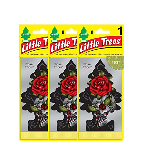 LITTLE TREES Car Air Freshener | Hanging Paper Tree for Home or Car | Rose Thorn | 6 Pack