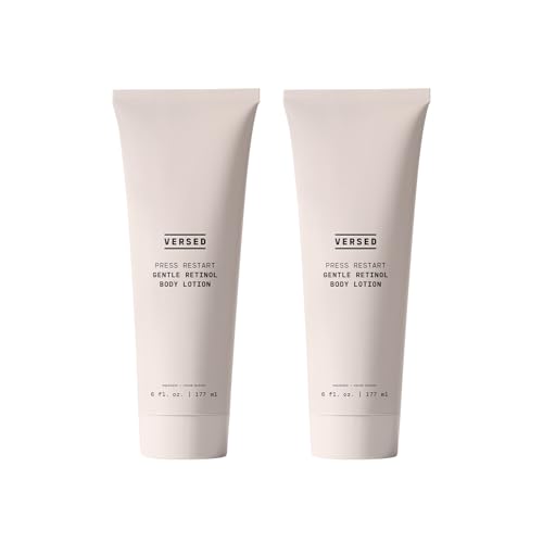Versed Press Restart Retinol Body Lotion,  - Skin Firming Lotion with Cocoa Butter, Squalane & Vitamin E - Lightweight All-Over Body Moisturizer for Aging Dry Skin (6 Oz Each, 2 Products)