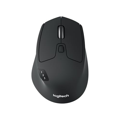 Logitech M720 Triathlon Multi-Device Wireless Mouse, Bluetooth, USB Unifying Receiver, 1000 DPI, 6 Programmable Buttons, 2-Year Battery, Compatible with Laptop, PC, Mac, iPadOS - Grey