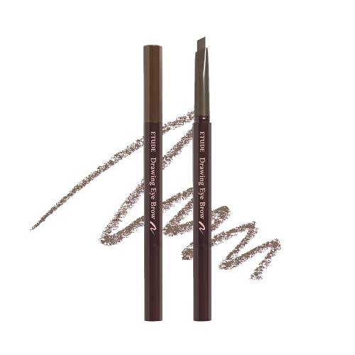 ETUDE Drawing Eye Brow #6 Ash Brown | Long Lasting Eyebrow Pencil for Soft Textured Natural Daily Look Eyebrow Makeup | Korean Makeup, Kbeauty, Perfect for Gift