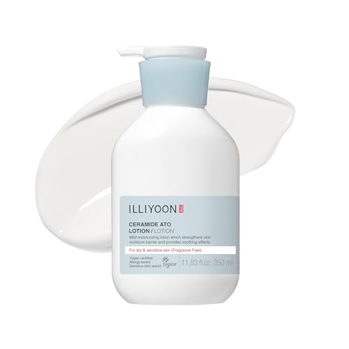 Illiyoon Ceramide Ato Lotion | Lightweight Moisturizer for Dry & Sensitive Skin, Barrier Repair for Face & Body, Mild for Babies, Vegan Certified, Korean Skin Care, 11.83 fl.oz.