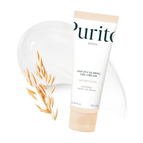 PURITO Oat In Calming Gel Cream, Oat Seed Water for Hydration & Soothing, Lightweight, Non-Sticky Moisturizer for Sensitive Skin, Non-Comedogenic, Fragrance-Free, Korean Skincare, 100ml 3.38 fl.oz