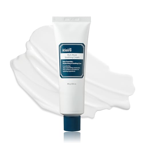 DearKlairs Rich Moist Soothing Cream 80ml, Repair Skin Barrier, Sensitive Skin, Hypoallergenic, Centella Asiatica, Ceremide, Moisturizer, Full Hydration, Non-sticky texture, Korean Moisturizer