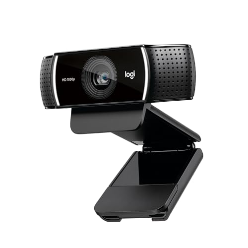 Logitech C922 Pro Stream Webcam, HD 1080p/30fps or HD 720p/60fps Hyperfast Streaming, Stereo Audio, HD light correction, Autofocus, For YouTube, Twitch, XSplit, PC/Mac/Laptop/Macbook/Tablet - Black
