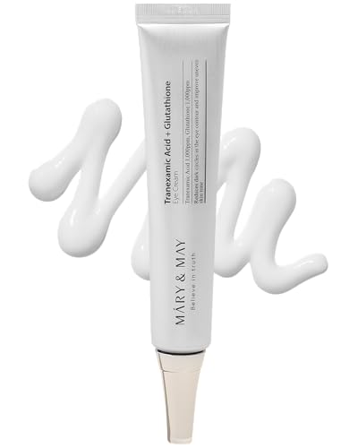 Mary&May Tranexamic Acid + Glutathione Eye Cream - Powerful Antioxidant, Reduces Dark Circles in the Eye, Improve Uneven Skin Tone with Vitamin C - Suitable for Morning and Night Use, 1.01 oz.