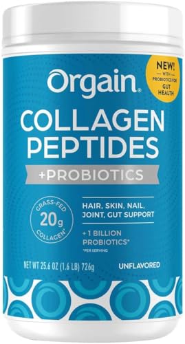 Orgain Collagen +Superfoods with 20 Grams of Grass-Fed Collagen and Vitamin C, Unflavored, 25.6 oz