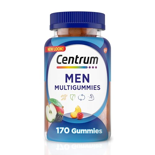 Centrum MultiGummies Gummy Multivitamin for Men, Multivitamin/Multimineral Supplement with Selenium, Antioxidants and Vitamin D3, Assorted Fruit Flavor - 170 Count
