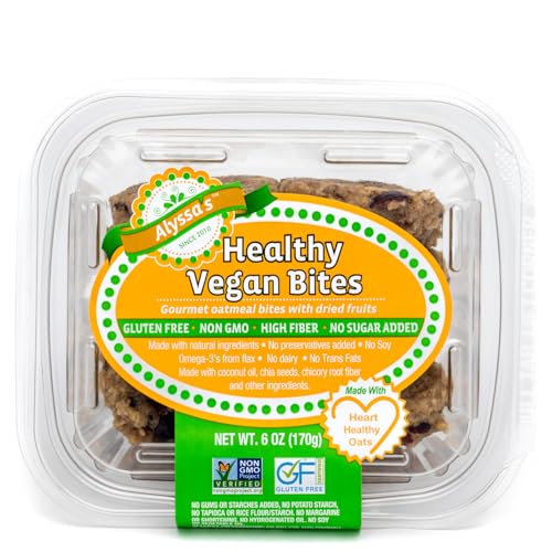 Alyssa?s Vegan Oatmeal Bites ? Gluten Free Cookies, Healthy Snacks from the Bakery ? Dairy Free, Sugar Free, Low Carb, Keto Protein Snacks ? Gluten Free Snacks for Kids ? 8 Cookies per box