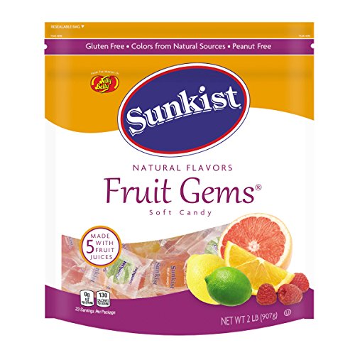 Jelly Belly Sunkist? Fruit Gems (Individually Wrapped) - 2 Pound Resealable Pouch Bag - Genuine, Official, Straight from the Source