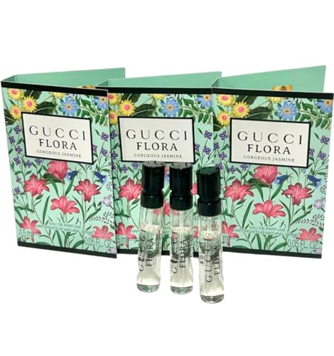 Gucci Flora Sample Perfume Flora Gorgeous Jasmine Perfume Women EDP Spray 1.5 ml / 0.05 oz (set of 3)