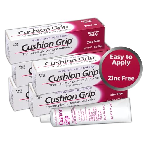 Cushion Grip Thermoplastic Denture Adhesive, 1 oz - Improves Denture Fit, Comfort & Stability | Non-Glue Adhesive, Acts Like a Soft Reline