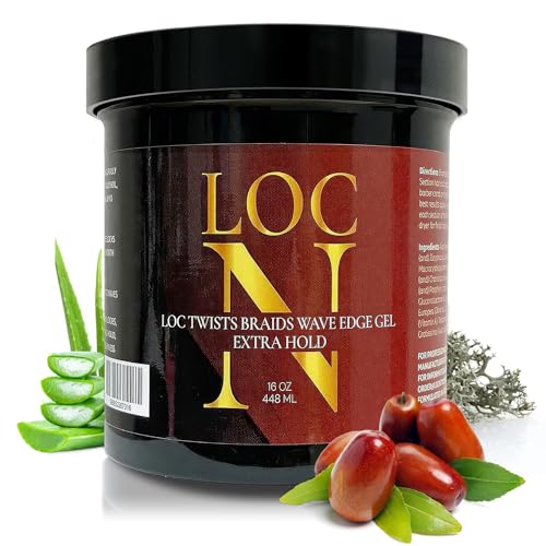 "LOC N GEL Extra Hold Hair Styling Gel 16 oz ? For Twists, Braids, Locs & Edges ? Non-Flaking, Alcohol-Free, Aloe
