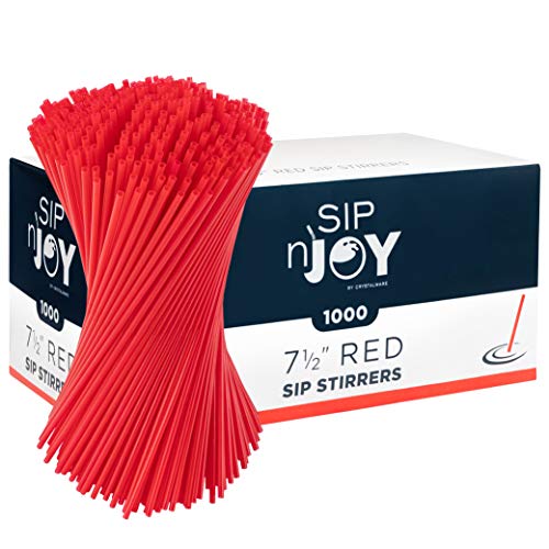 Crystalware Plastic Sip Stirrers 7 1/2 Inch 1000/box, Red