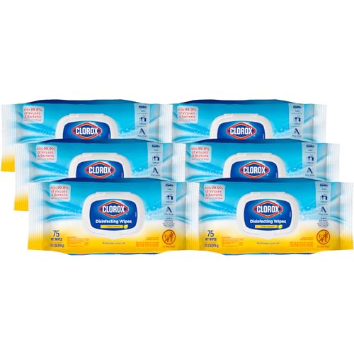 Clorox Disinfecting Wipes, Cleaning Wipes Flex Pack, Lemon Scent, 75 Ct,