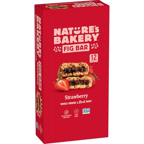 Nature's Bakery Whole Wheat Fig Bars, Real Fruit, Strawberry, 12 Twin packs
